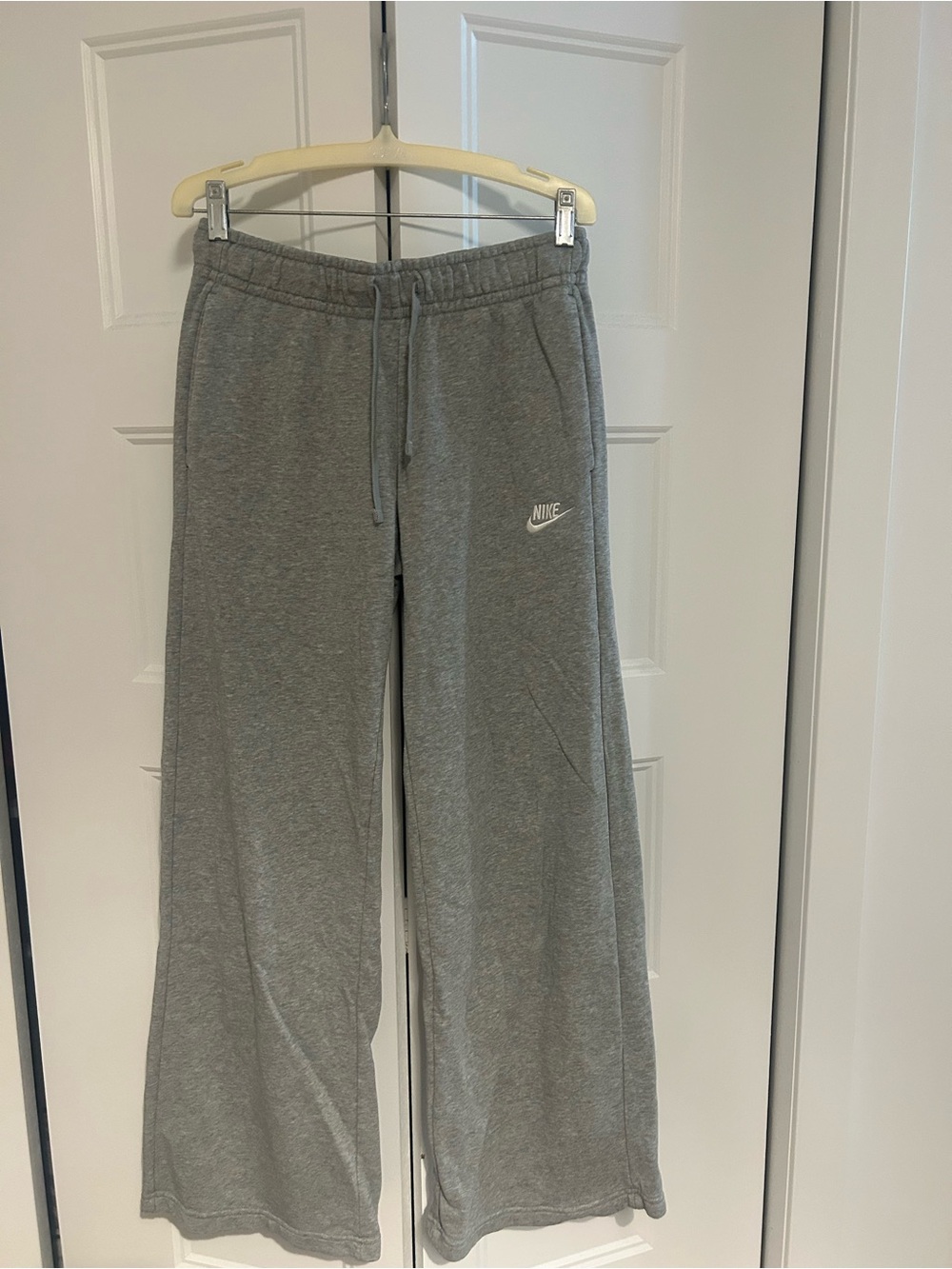 Nike Gray Wide-Leg Drawstring Sweatpants